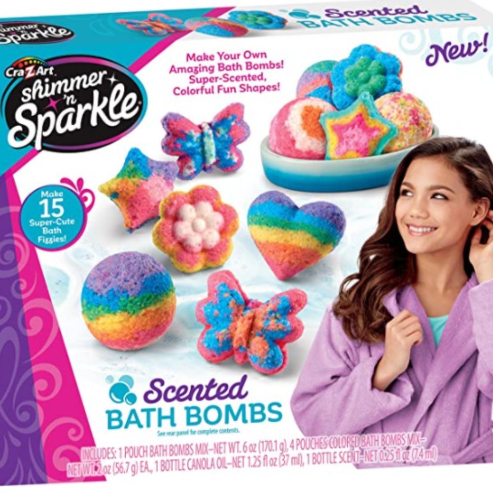 CraZart Shimmer & Sparkle Scented Bath Bomb Kit